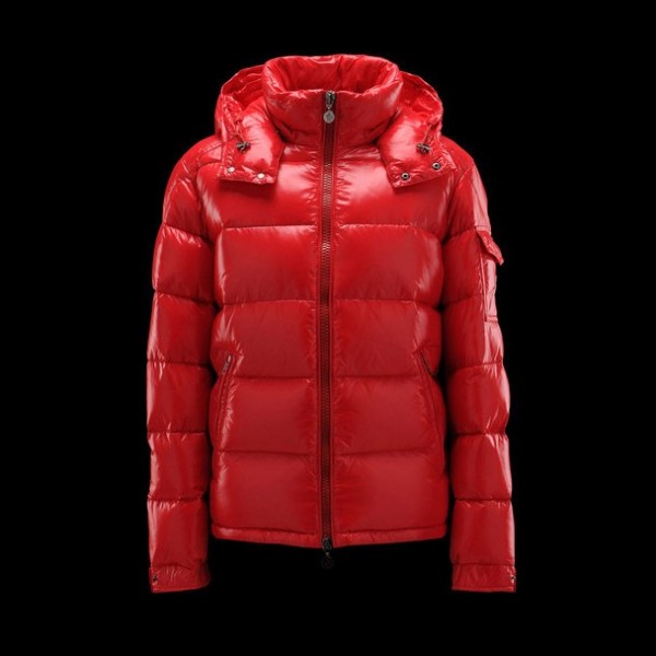 Moncler Fashion rosso Mock colletto e Snap tasca manica Uomo Cappotti uscita